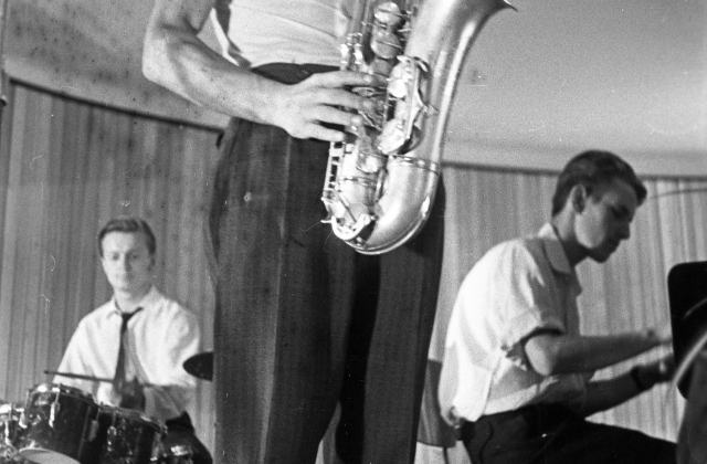 Džiazo klubo atidarymo koncertas. Zbignevas Žilionis (dr), Jonas Sadauskas (ts), Liudas Šaltenis (p), 1963